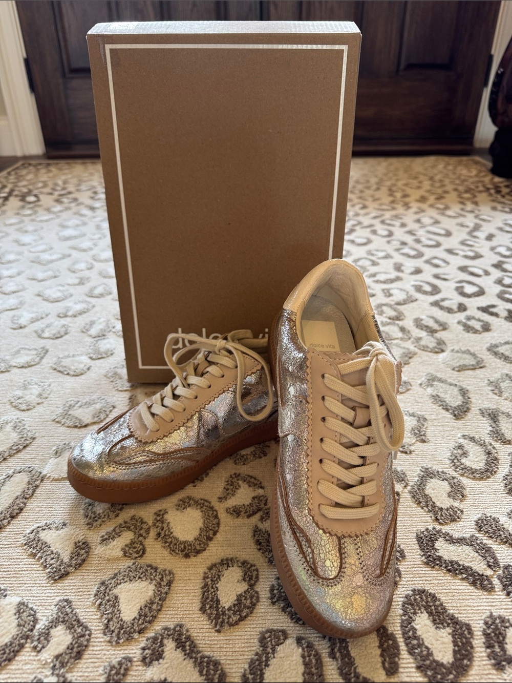 Dolce Vita Notice Sneaker Silver Distressed Leather